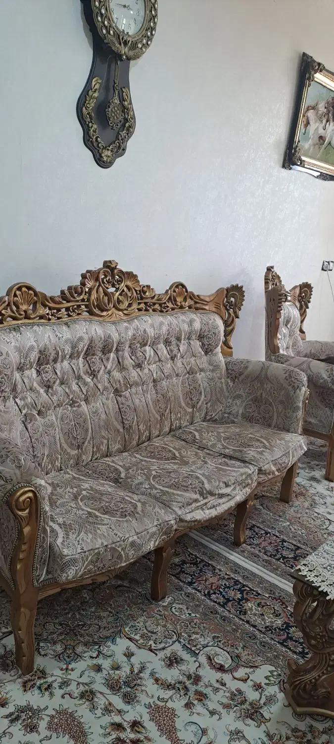 مبل سلطنتی ۹نفره|مبلمان خانگی و میز عسلی|فسا, |دیوار