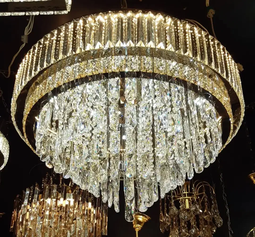 لوستر کریستالی ال ای دی قطر ۷۰ سانتی|لوستر و چراغ آویز|اصفهان, طامه|دیوار