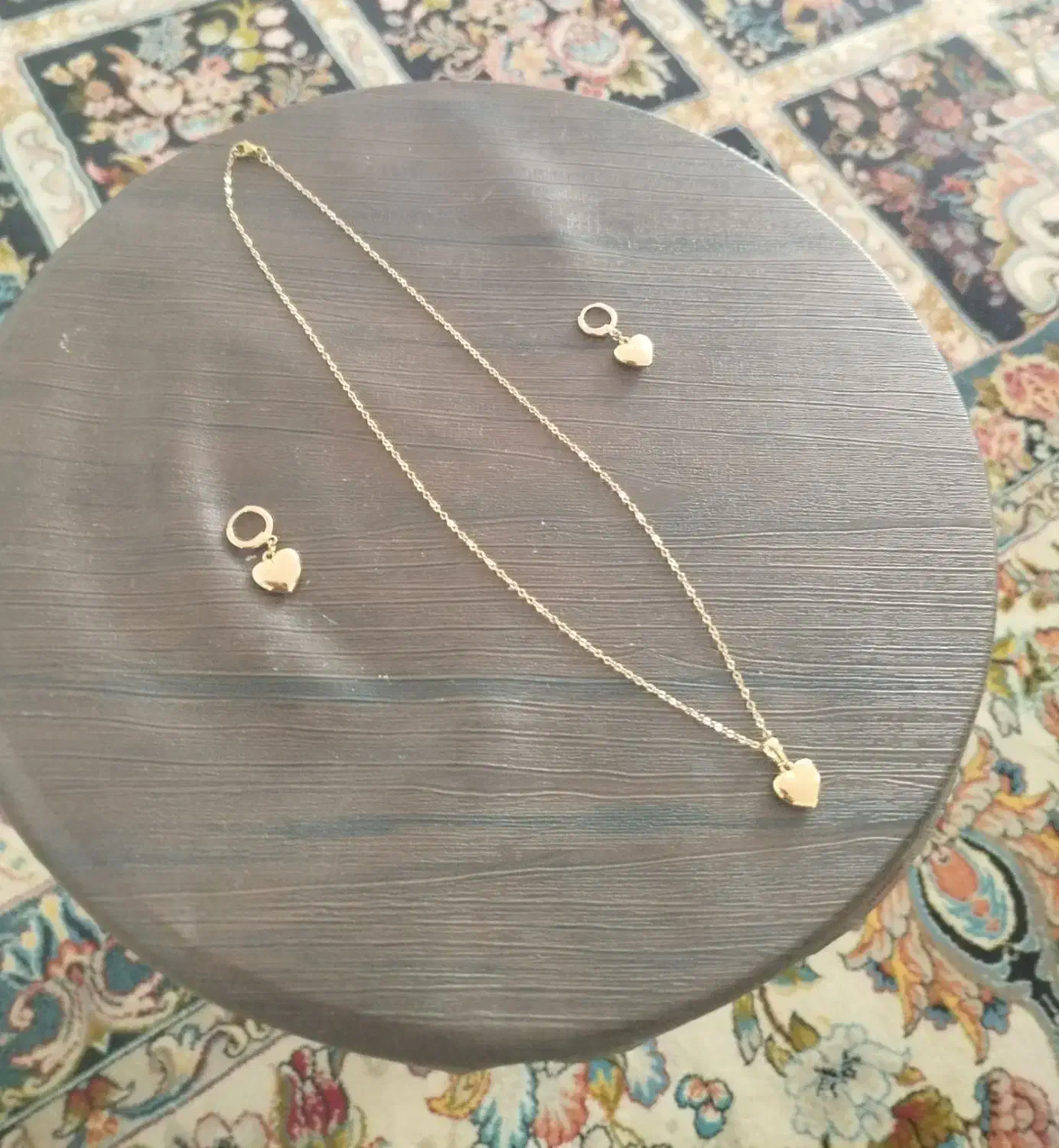 نیم ست طرح قلب.گوشواره و پلاک زنجیر|بدلیجات|فاضل آباد, |دیوار