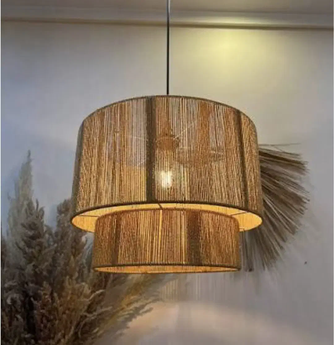 لوستر رافیا و آویز تزئینی رافیا|صنایع دستی و سایر لوازم تزئینی|رشت, منظریه|دیوار