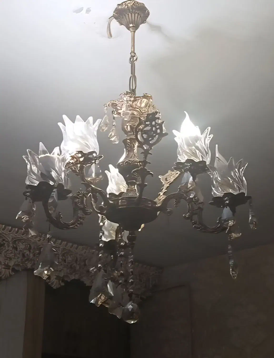 آینه کنسول برنز|لوستر و چراغ آویز|تبریز, |دیوار