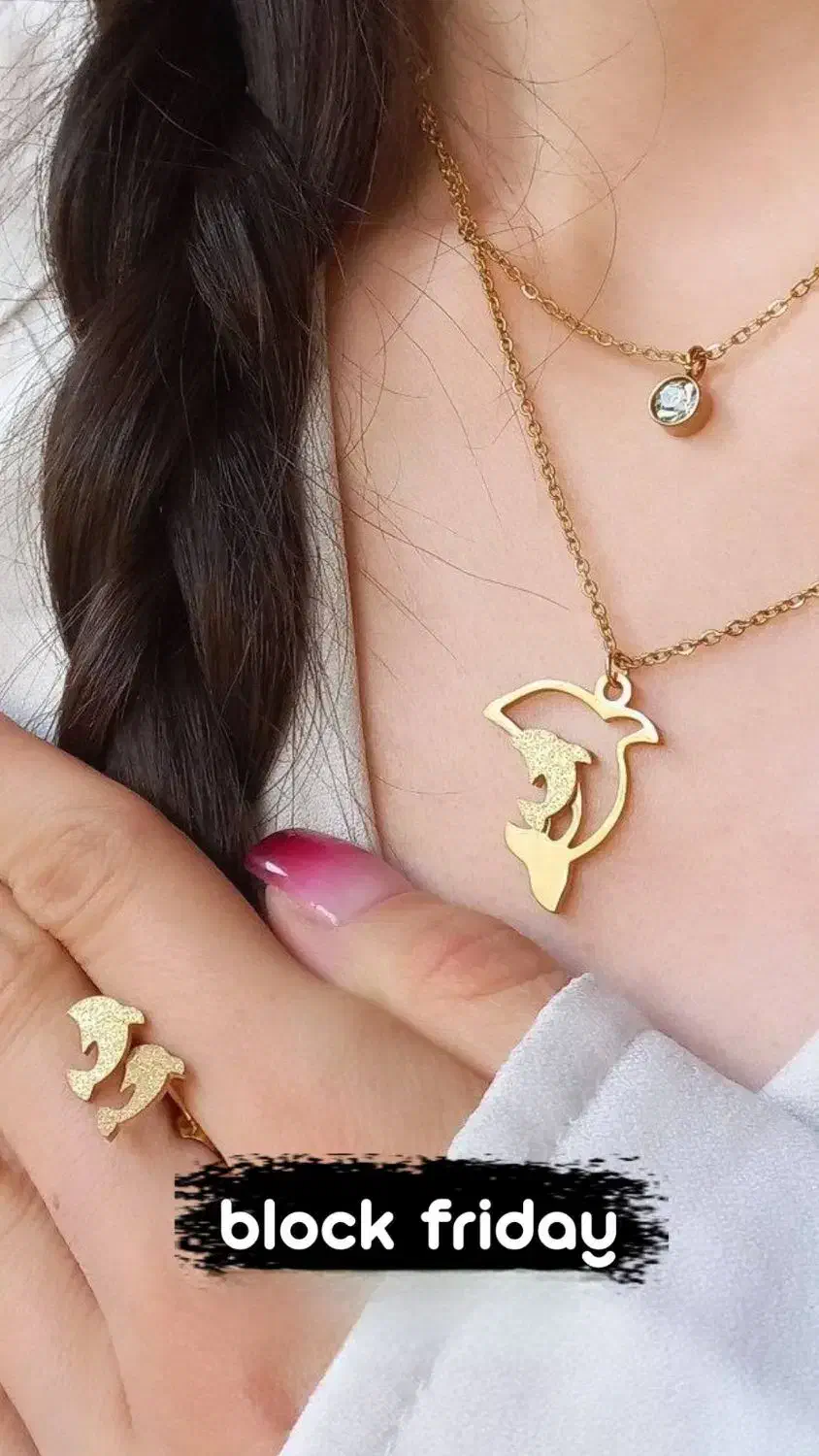 ست گردنبند و گوشواره دو لاین شاینی استیل|بدلیجات|اصفهان, شهرک کوثر|دیوار