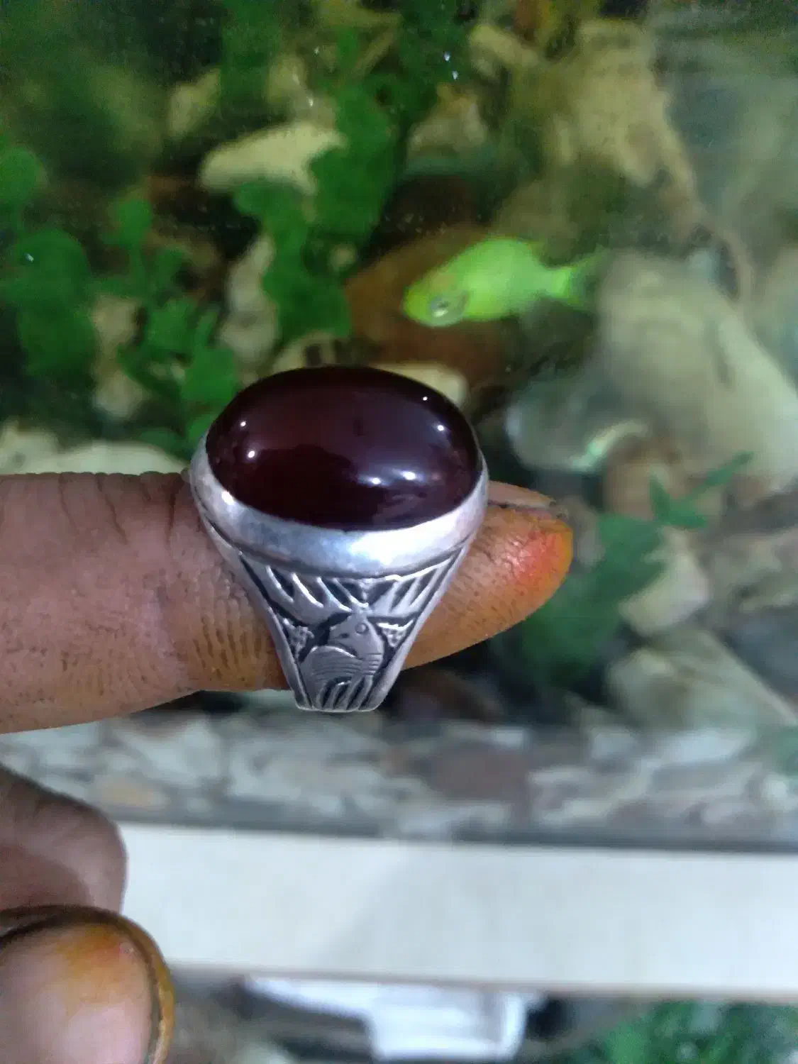 دو تا انگشتر نقره با سنگ یمنی|جواهرات|شاهرود, |دیوار