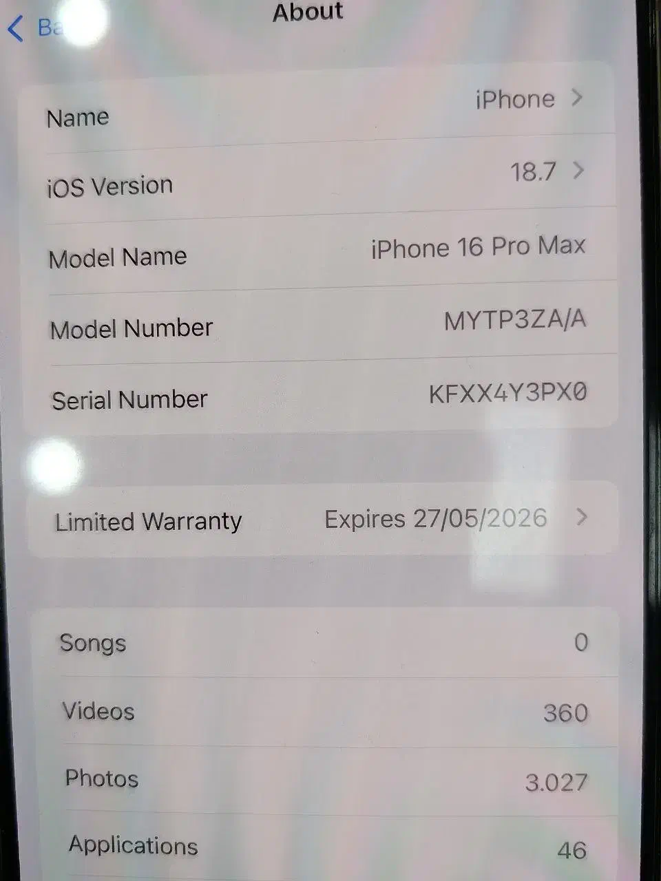 گوشی ایفون ۱۶ پرومکس ZAA باطری ۱۰۰ بدون یک نقطه|موبایل|بیرجند, |دیوار
