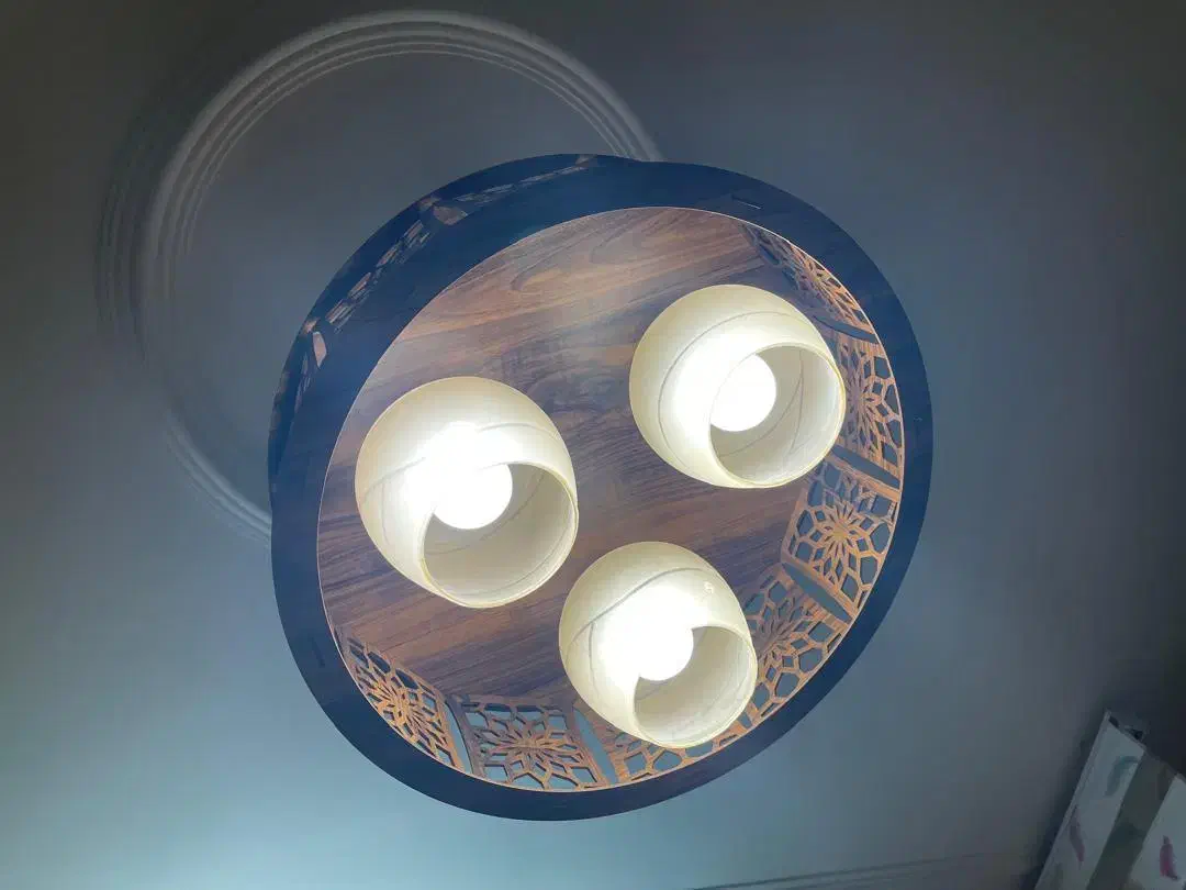 لوستر آویز چوبی|لوستر و چراغ آویز|کاشان, قطب راوندی|دیوار