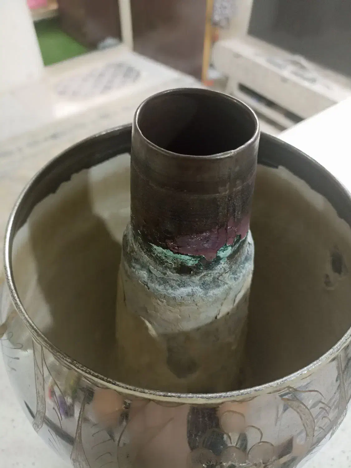 سماور گازی با آتش خانه مسی بسیارسالم|سماور، چای‌ساز، قهوه‌ساز|بومهن, |دیوار