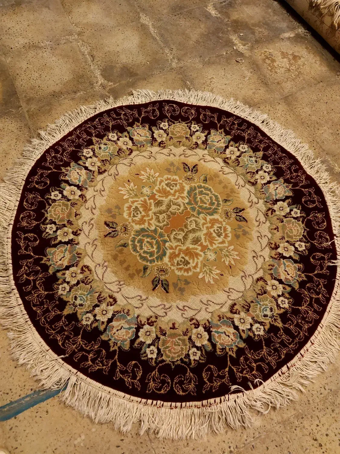 فرش گرد ۱متری زرشکی تراکم بالا آکریلیک|فرش|کرج, شهرک فهمیده|دیوار