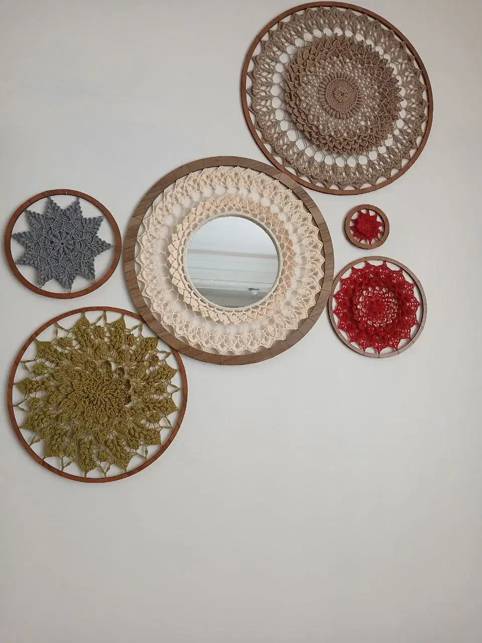 ماندالا بافتنی دیواری|صنایع دستی و سایر لوازم تزئینی|رشت, باهنر|دیوار