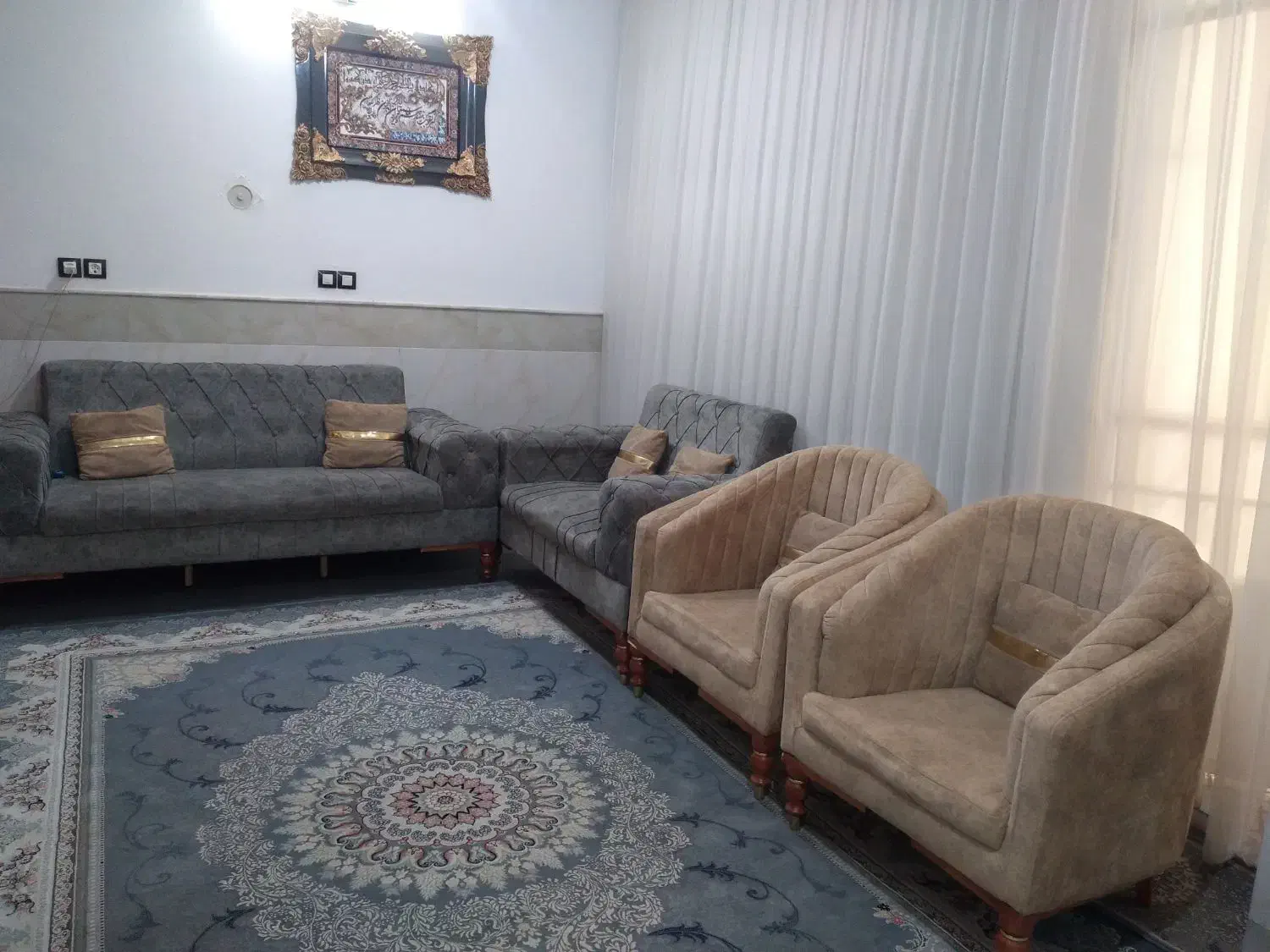 مبلمان در حد نو هفت نفره|مبلمان خانگی و میز عسلی|قم, ولیعصر|دیوار