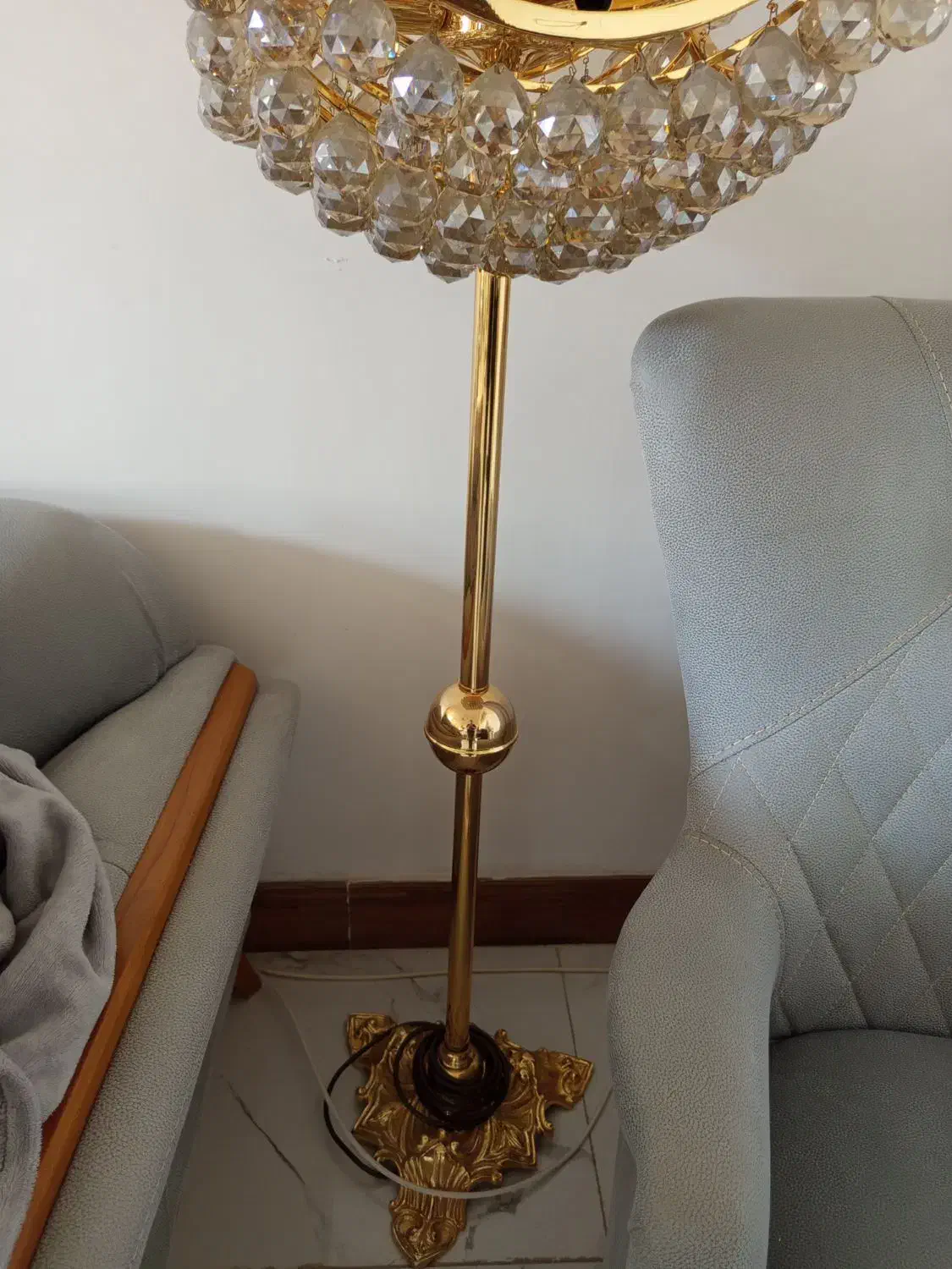 آباژور ۱۳ شعله آبکاری طلا|چراغ خواب و آباژور|گلپایگان, |دیوار