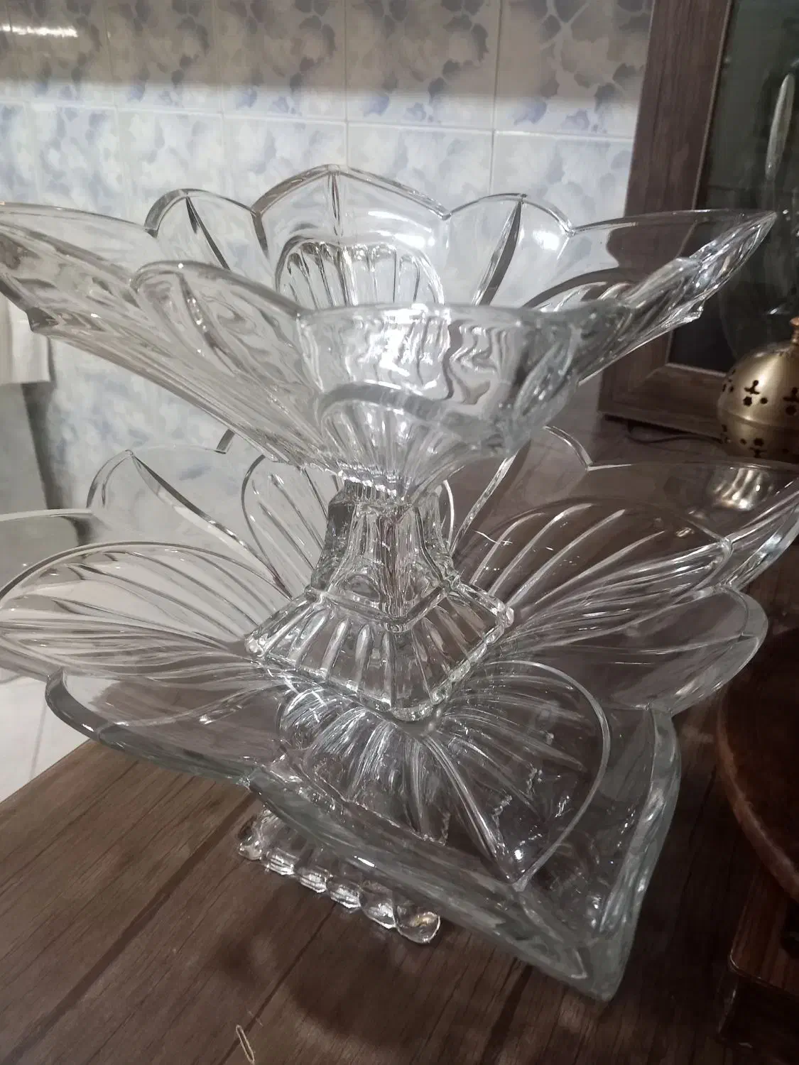 دوعدد ظرف جا میوه ای پایه دار|ظروف سرو و پذیرایی|شهریار, شهرک وائین|دیوار