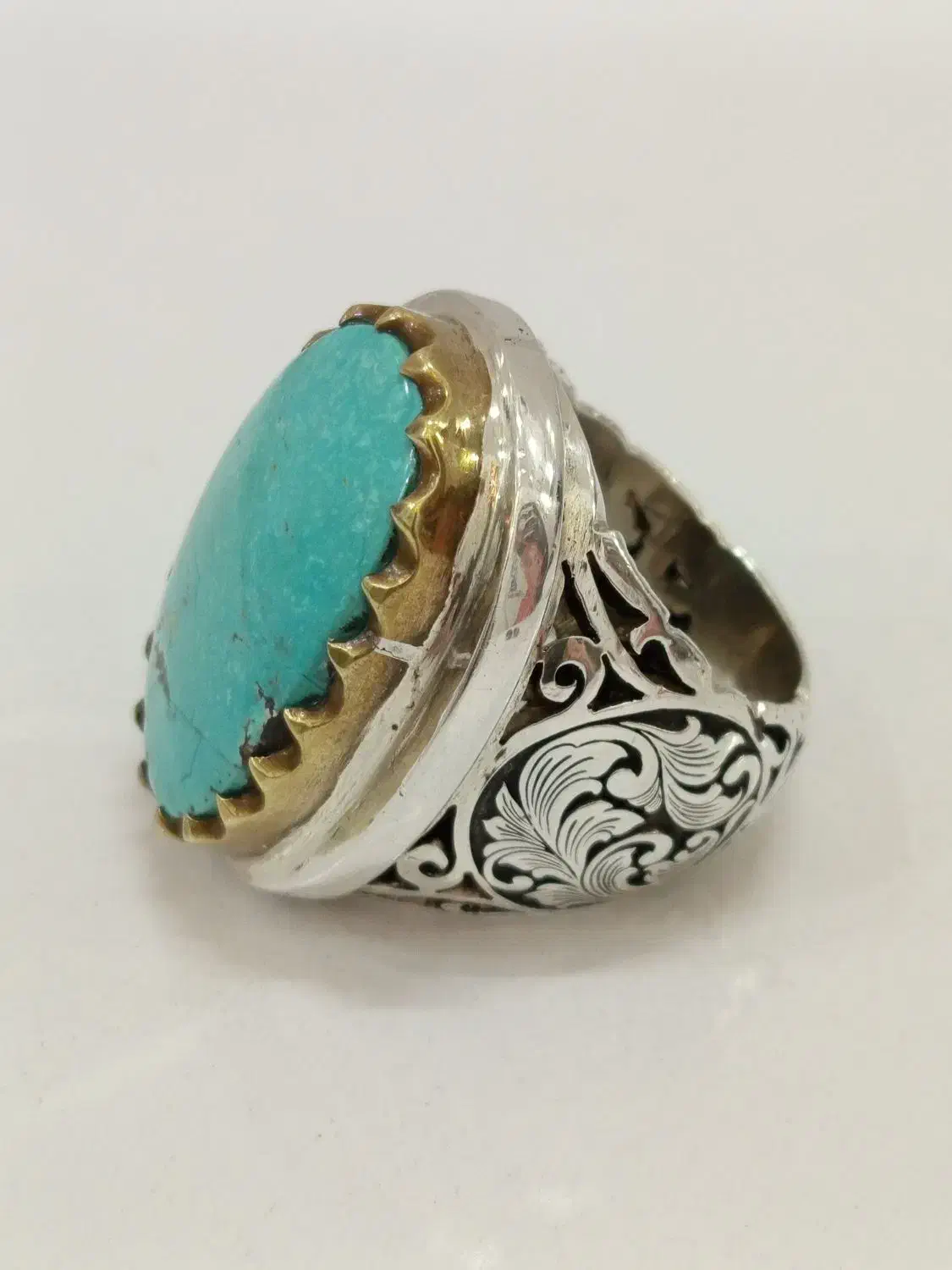 انگشتر نقره فیروزه اصلی|جواهرات|گرگان, |دیوار