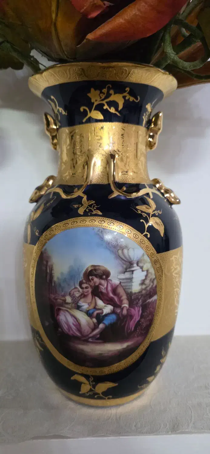 گلدون سورمه ای طرح لیلی و مجنون|کلکسیون اشیاء عتیقه|یزد, |دیوار