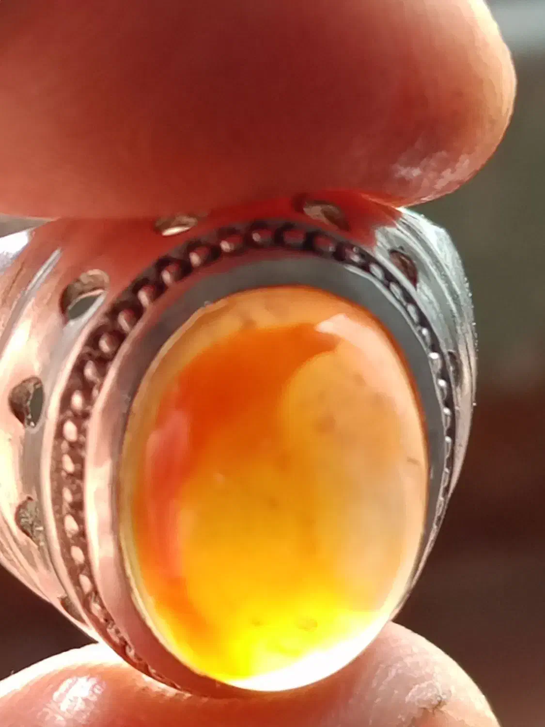 انگشتر عقیق یمنی پرتقالی مصور|جواهرات|اردبیل, |دیوار