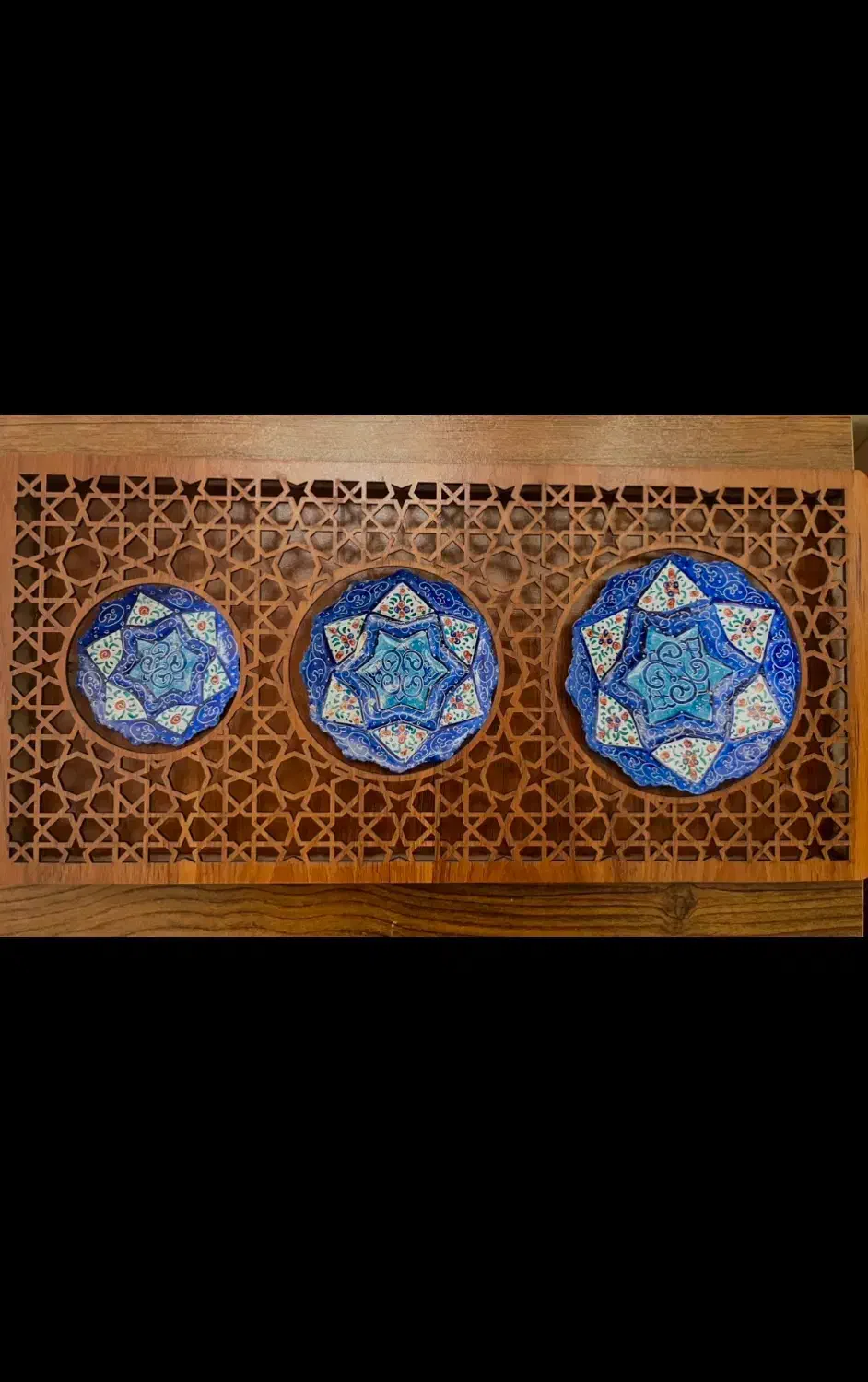 تابلو سه بشقاب میناکاری|تابلو، نقاشی، عکس|اصفهان, رکن الدوله غربی|دیوار