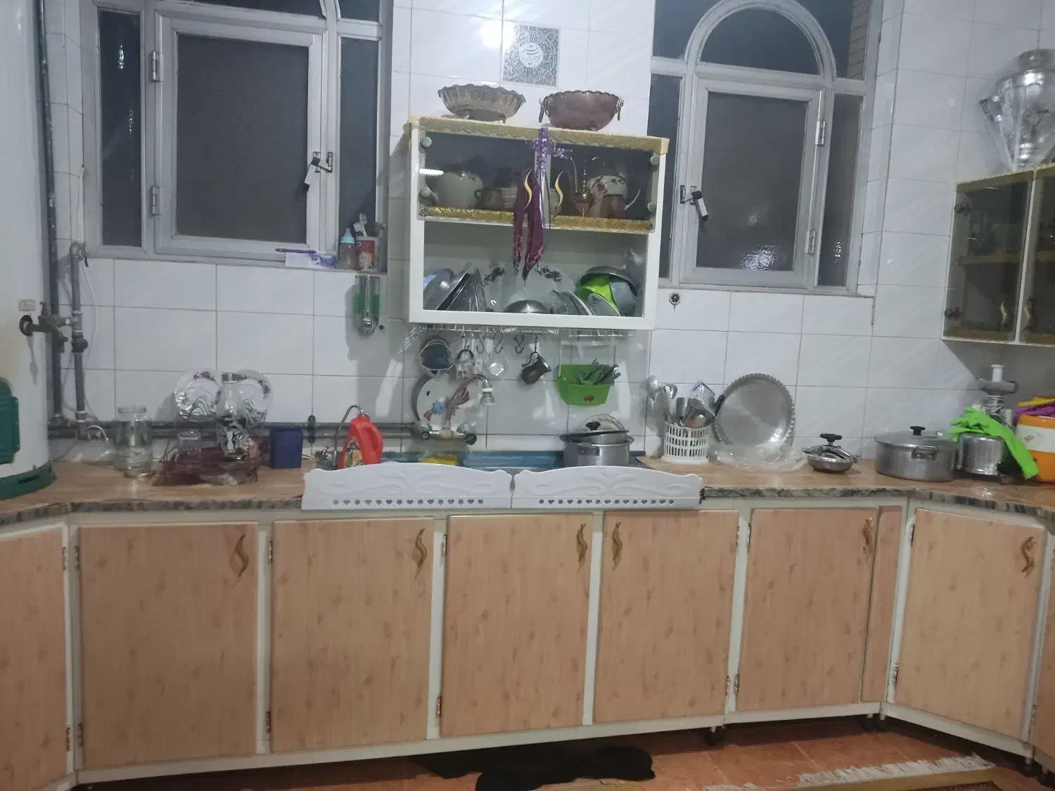 کابینت کامل آشپز خانه تمام فلز همراه با هود|آبچکان و نظمدهنده ظروف|بروجن, |دیوار