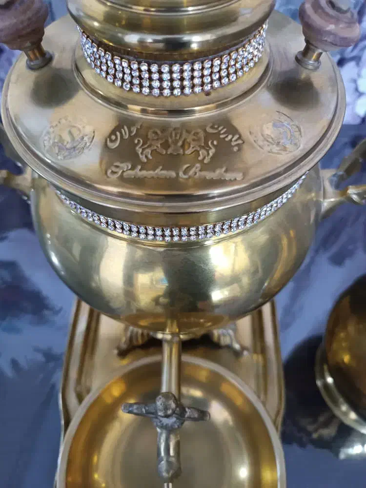 ستِ سماور ذغالی در حد نو با پارچ لگن وسینی زیر|کلکسیون اشیاء عتیقه|تهران, بهداشت|دیوار