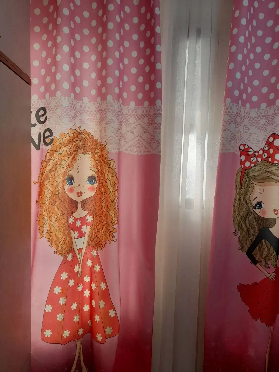 پرده دخترانه به همراه رو تختی و رو بالشتی|پرده، رانر، رومیزی|قرچک, مهدیه|دیوار