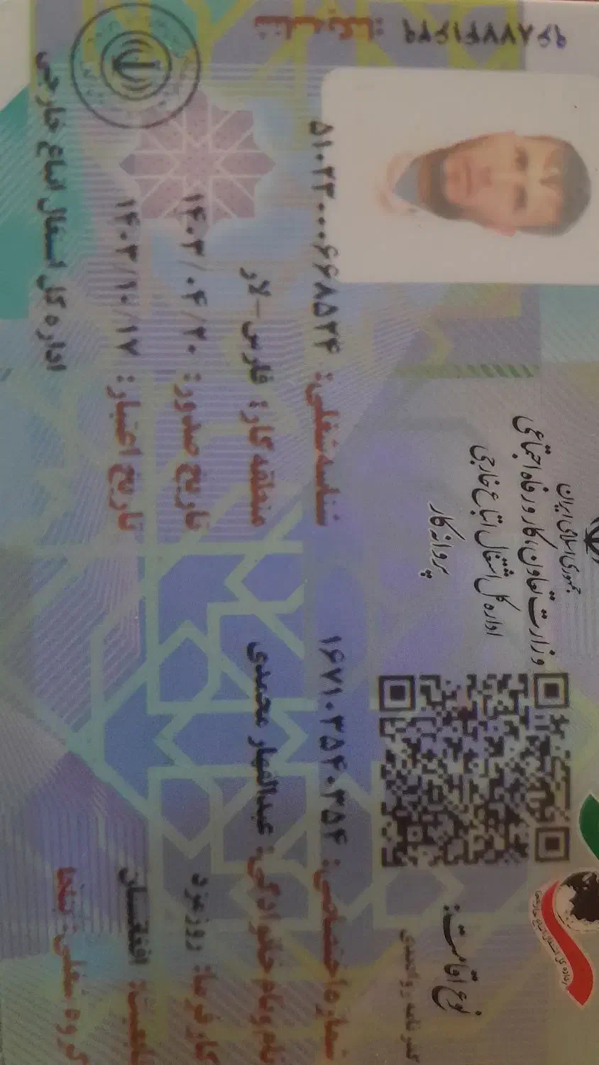 مدارک شناسایی اتباع خارجی|اشیا|سیاخ دارنگون, |دیوار