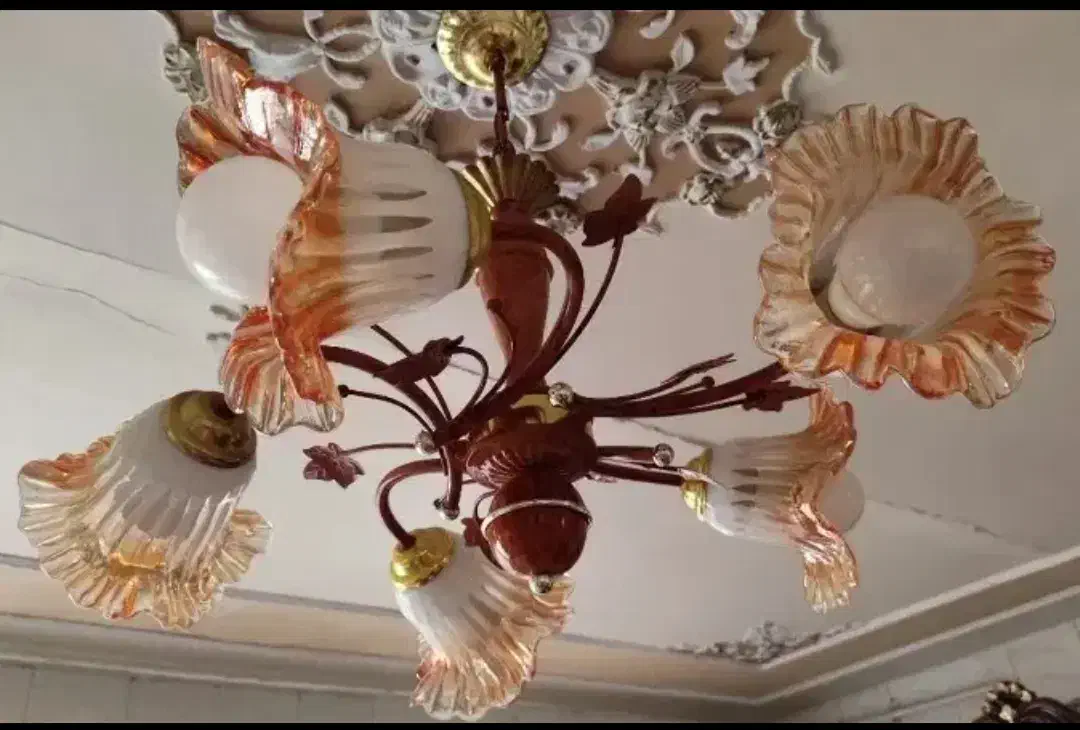 تعداد دو دستگاه لوستر 5شعله زیبا|لوستر و چراغ آویز|تبریز, |دیوار