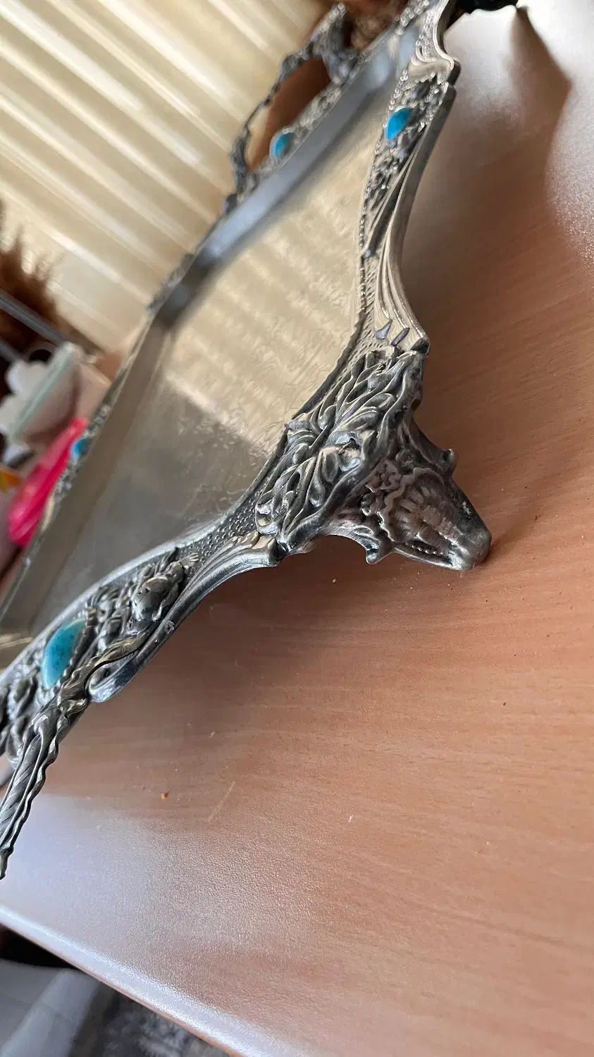 سینی مجلسی فیروزه دار|ظروف سرو و پذیرایی|زنجان, |دیوار