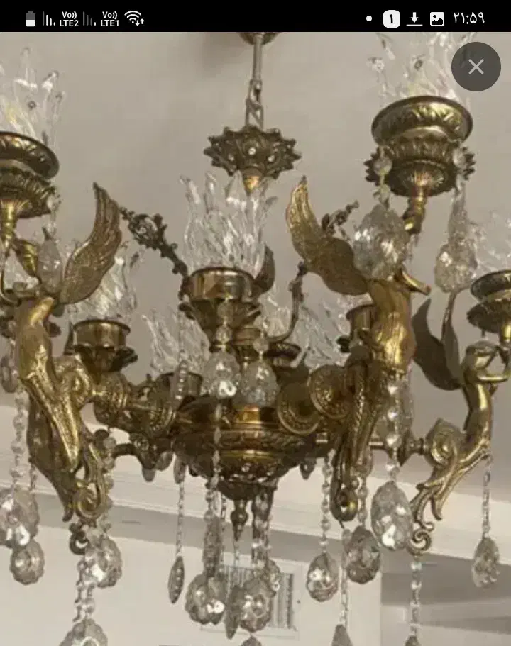 لوستر‌برنز‌ده‌شعله‌فرشته|لوستر و چراغ آویز|اسلام‌شهر, مطهری|دیوار