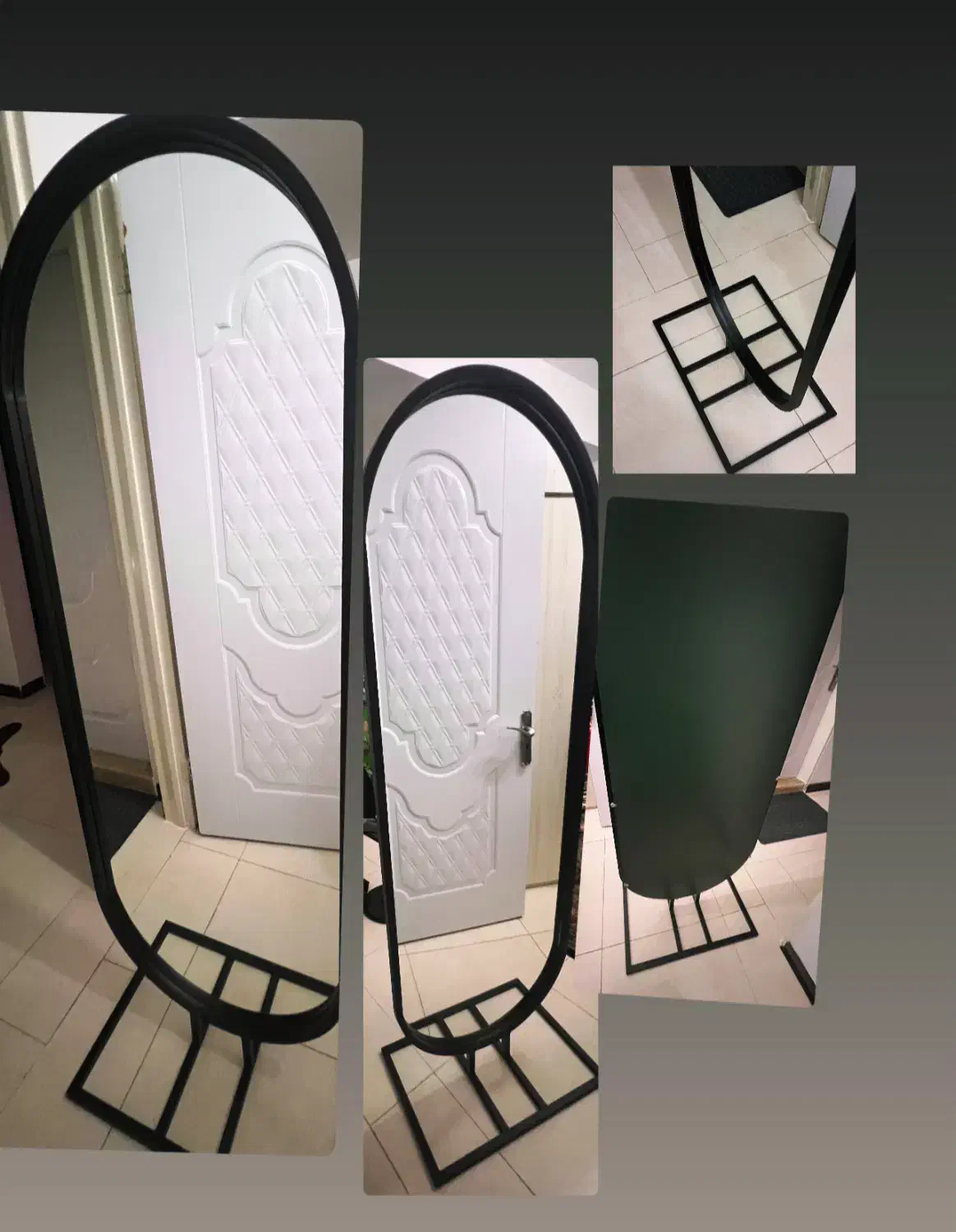 آینه قدی پایه فلزی ایستاده طرح گنبدی ابعاد۶۲*۱۸۰|آینه|چالوس, |دیوار