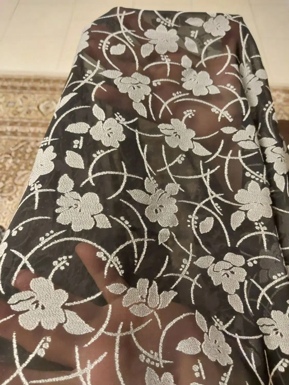 پارچه چادر مجلسی زنانه قواره طول۵ متر عرض۱۱۵ سا|لباس|ارومیه, |دیوار