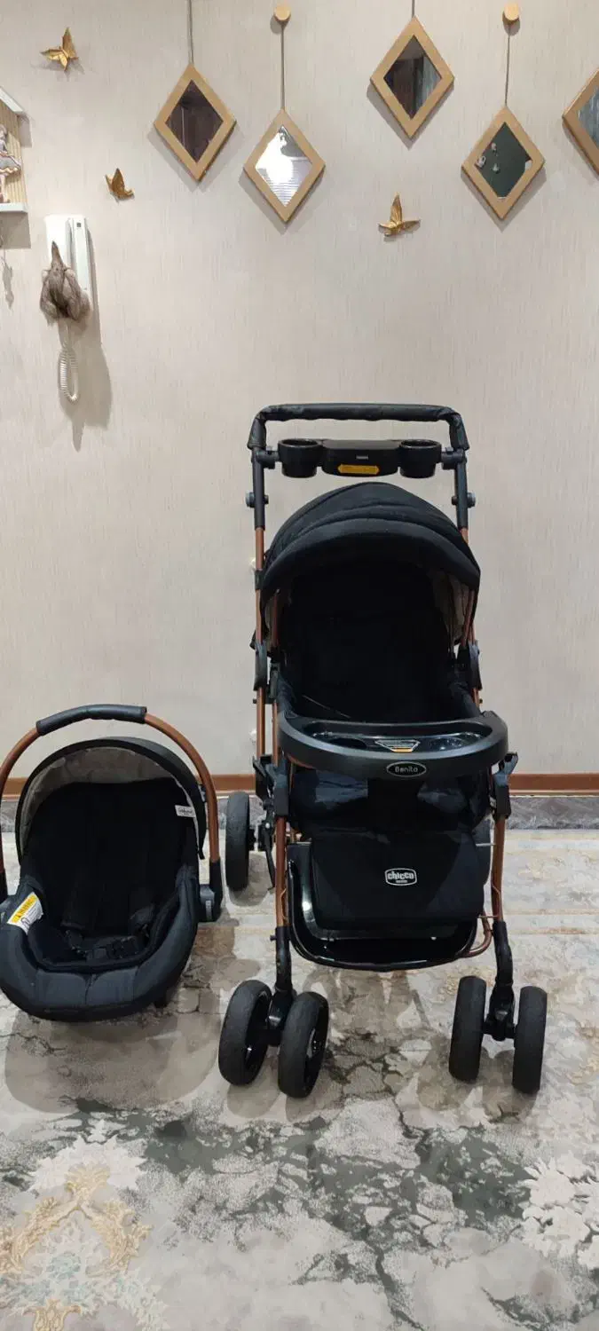 ست کالسکه وکریر درحد نو|کالسکه و لوازم جانبی|اشتهارد, |دیوار