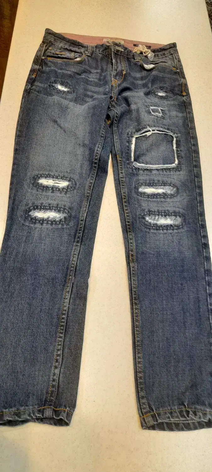 شلوار لی کشی گت دار ۳۰۰ شلوار لی زاپ دار سایز ۳۷|لباس|قرچک, امین آباد|دیوار