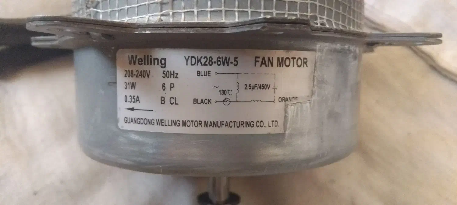 موتور فن کولر گازی همراه با پروانه|کولر گازی و فن‌کوئل|شاهین‌شهر, مخابرات (شهید بهشتی)|دیوار