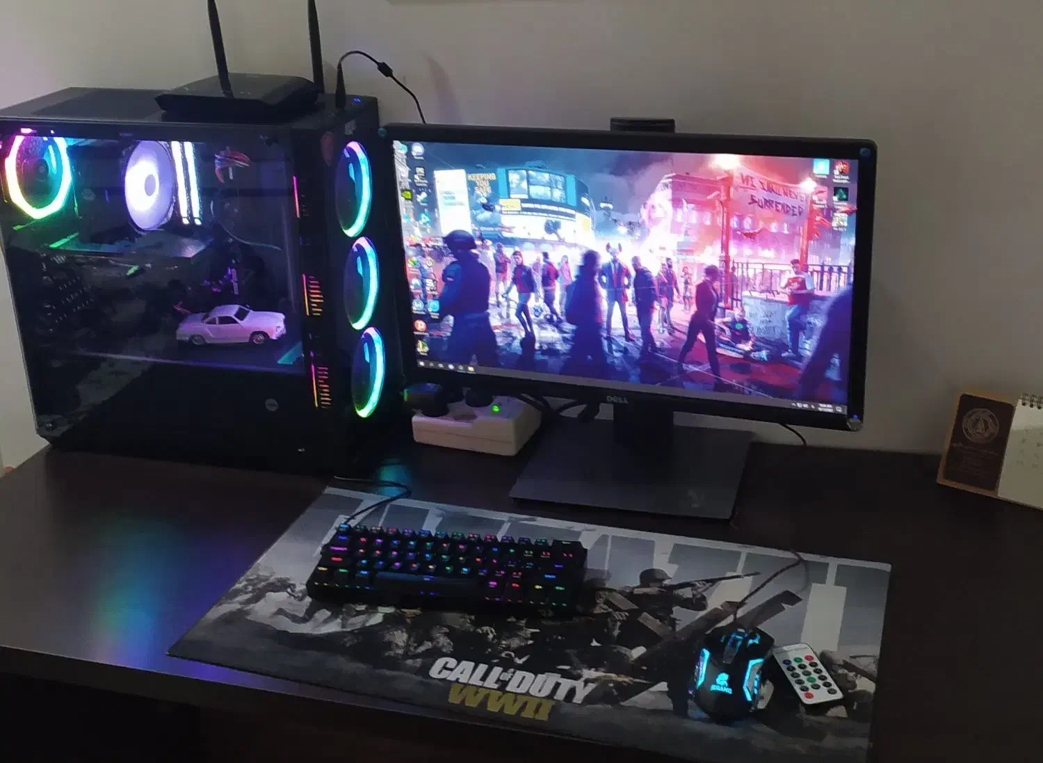 کیس گیمینگ با مانیتور کیبورد موس و میز صندلی|رایانه رومیزی|قدس, شهرقدس|دیوار