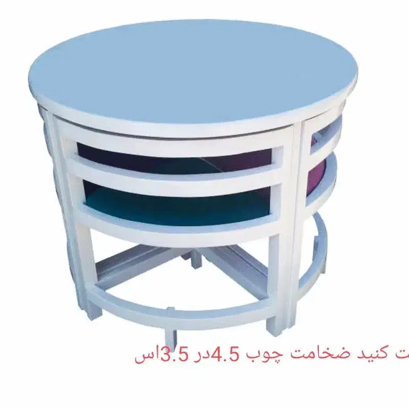 میز ناهار خوری گرد چوبی|میز و صندلی غذاخوری|اصفهان, کساره|دیوار