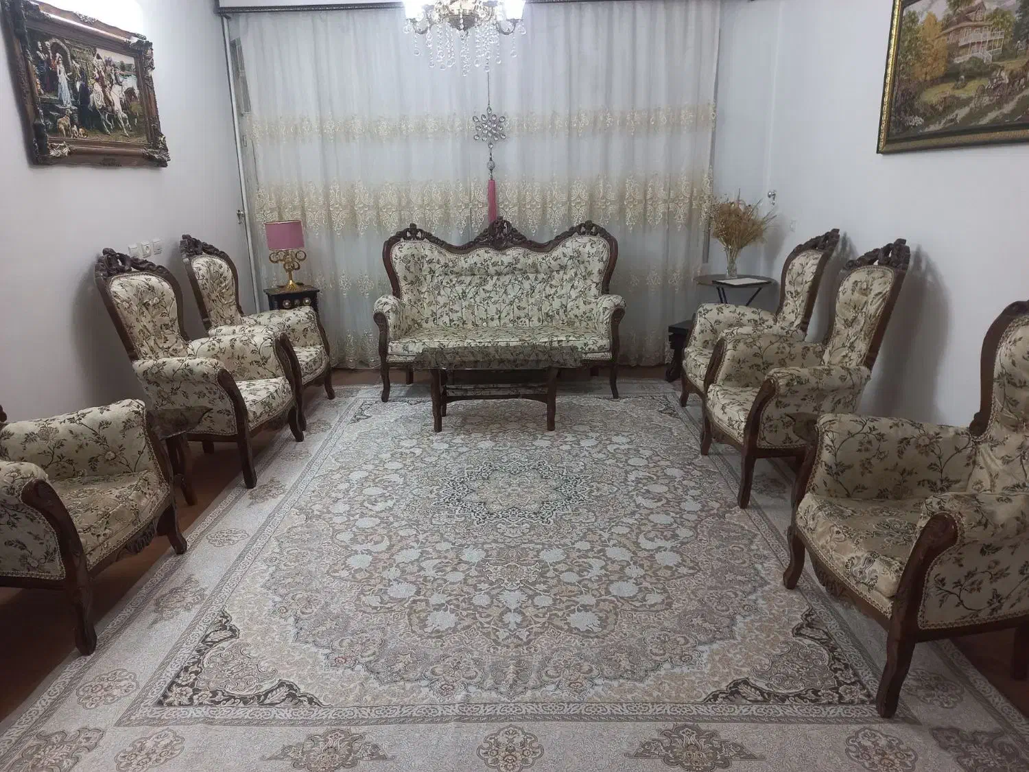 مبلمان 9نفره به همراه سه عدد میز عسلی|مبلمان خانگی و میز عسلی|شهریار, رضی آباد بالا|دیوار