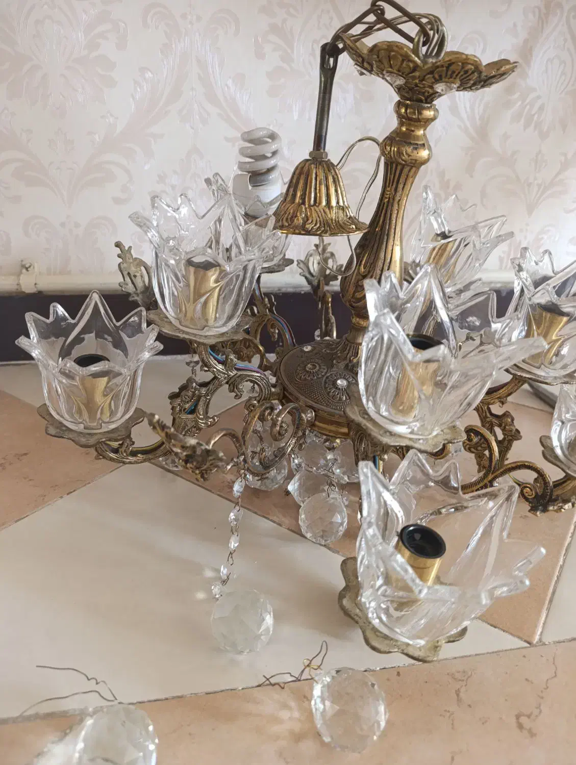 2 عدد لوستر 10 شعله|لوستر و چراغ آویز|بروجرد, |دیوار