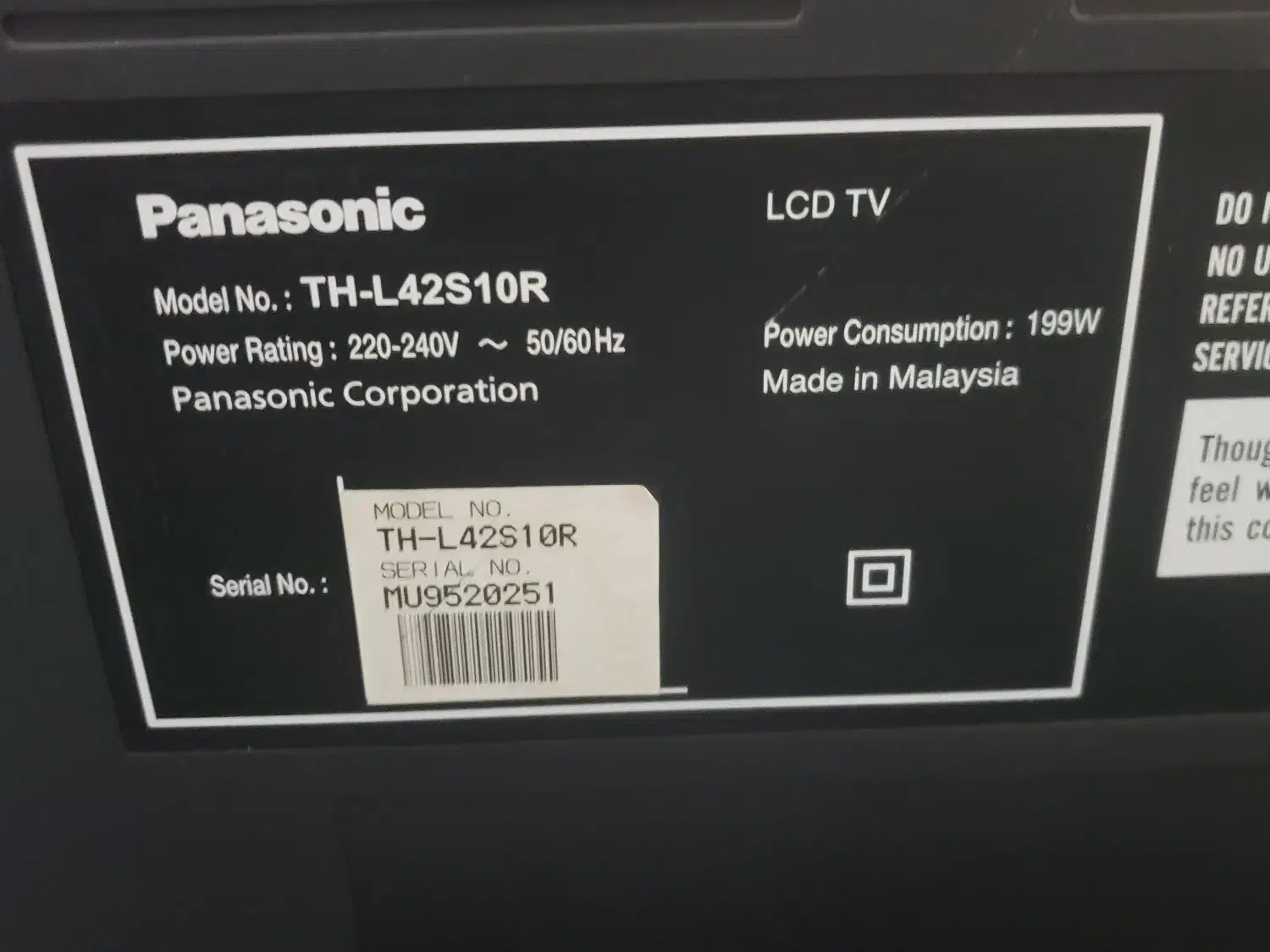 تلویزیون پلاسما پاناسونیک42 اینچ سالم|تلویزیون و پروژکتور|مشهد, کوشش|دیوار