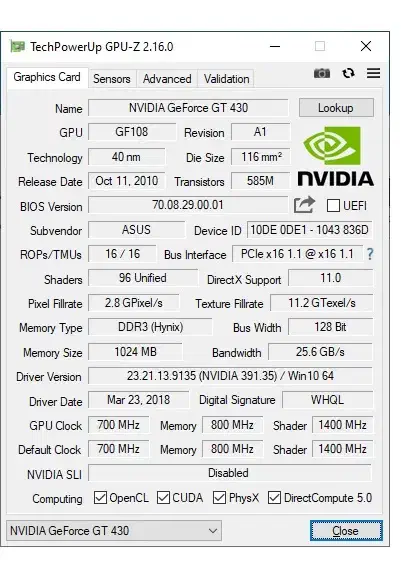 کارت گرافیک جیفورس GT 430|قطعات و لوازم جانبی رایانه|فردیس, فردیس|دیوار