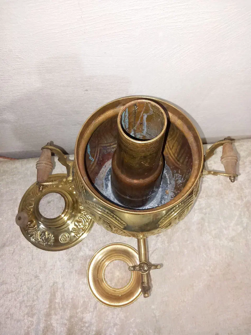 سماور زغالی برنجی طرح دار ۴ لیتری|سماور، چایساز، قهوهساز|تبریز, |دیوار