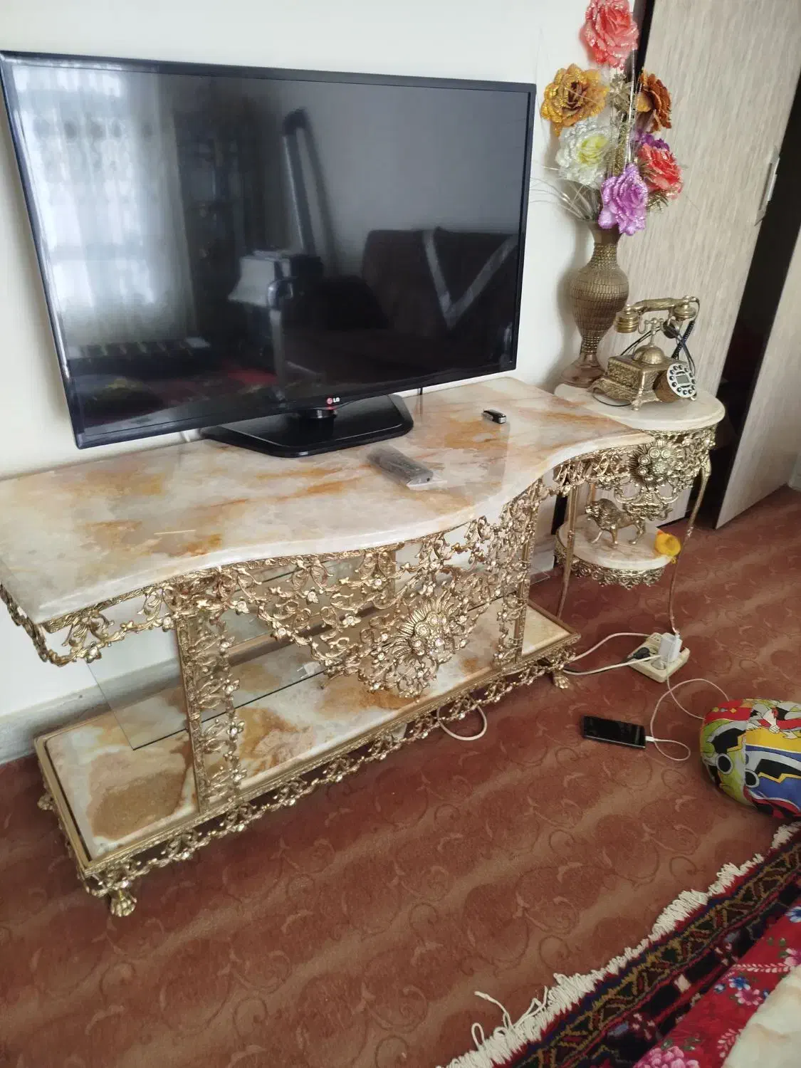 بوفه و ساعت برنز|بوفه، ویترین، کنسول|اهر, |دیوار