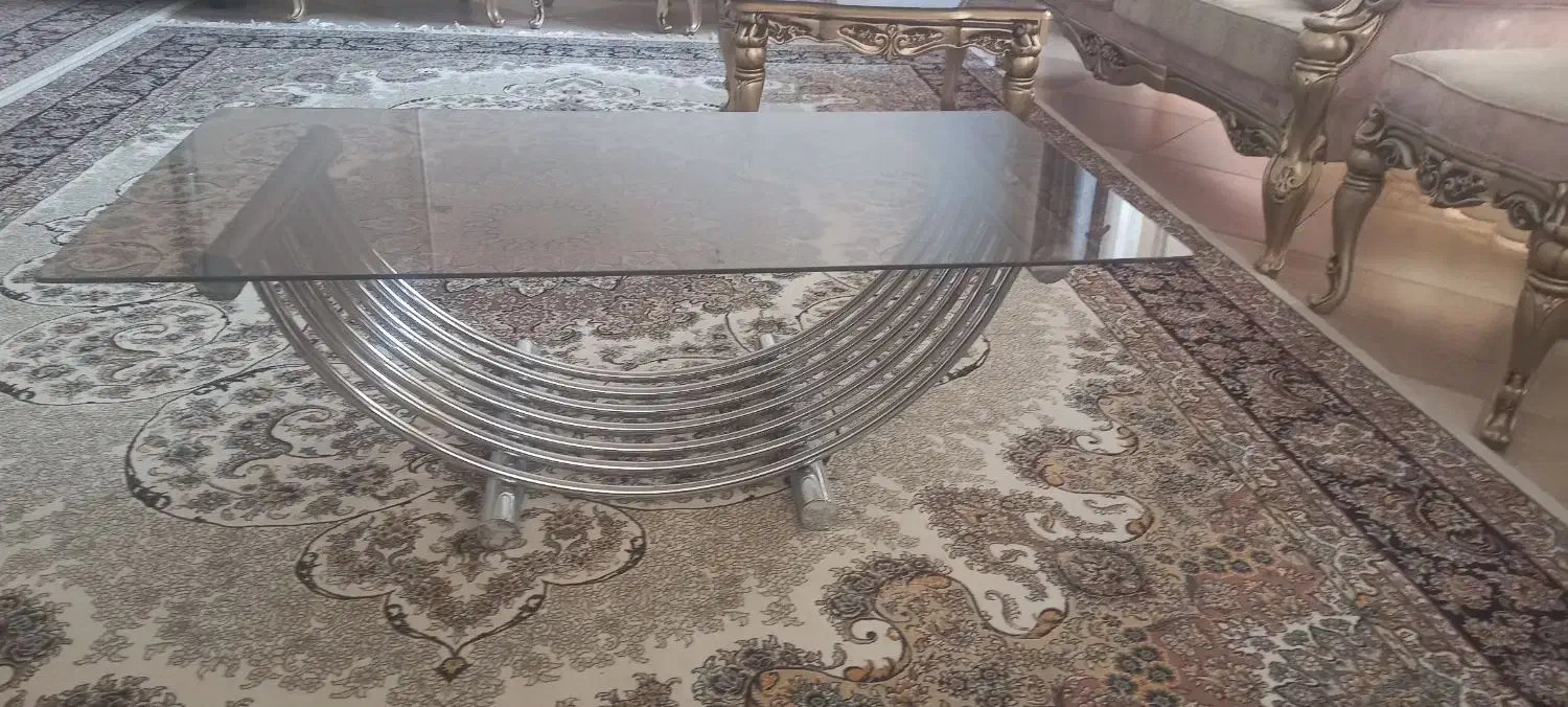 میز شیشه ای پایه استیل|مبلمان خانگی و میز عسلی|دورود, |دیوار