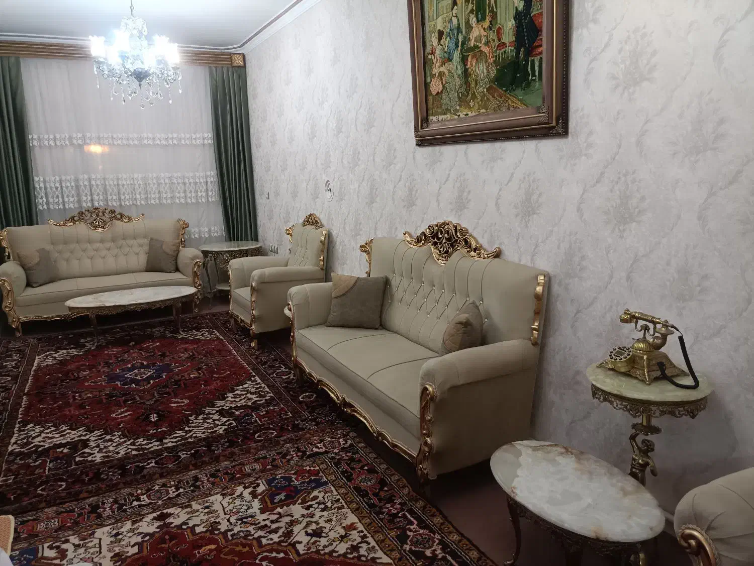 مبل ۸ نفره و میز برنجی|مبلمان خانگی و میز عسلی|تبریز, |دیوار