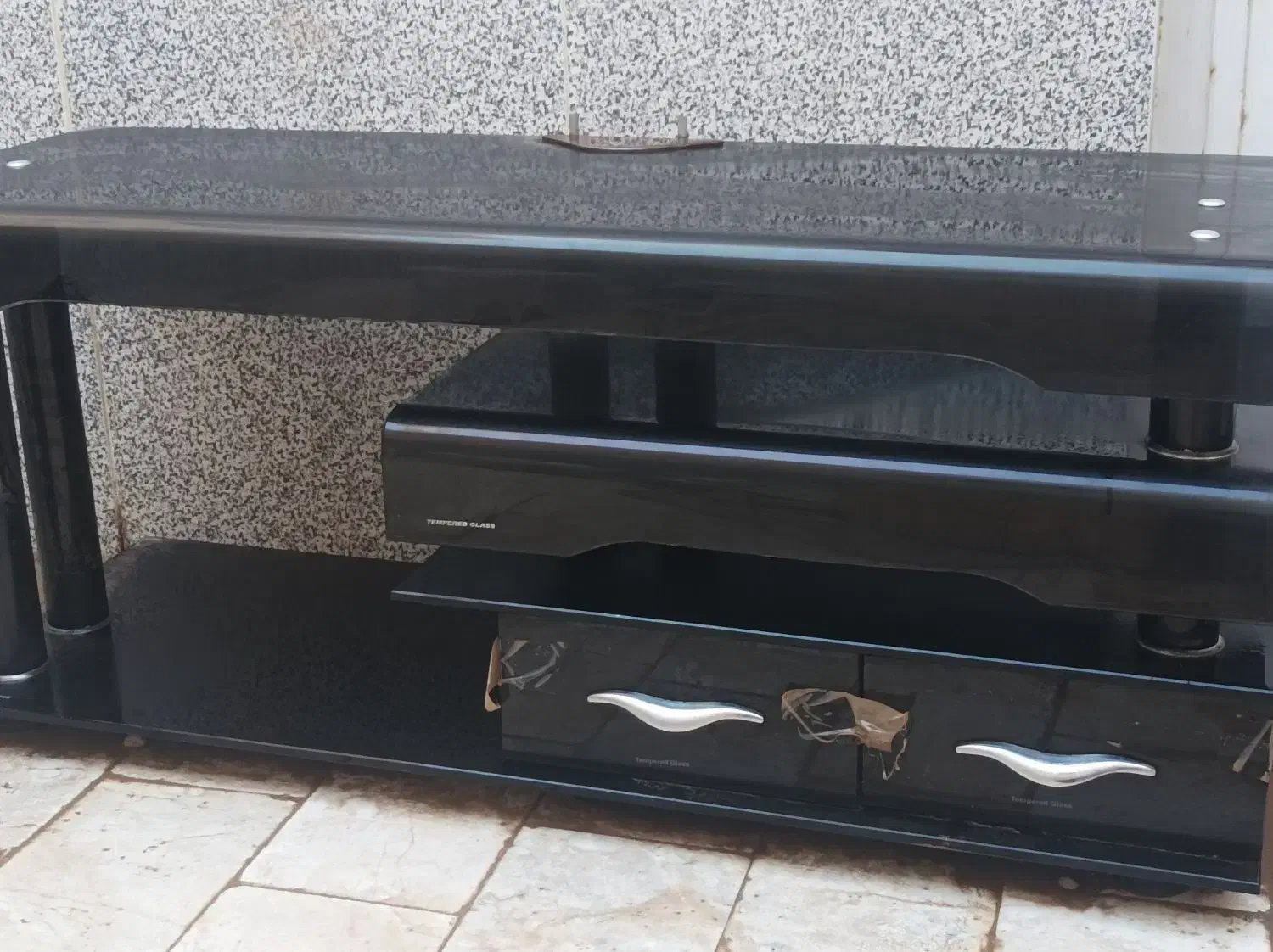 میز شیشه ای|میز تلویزیون|زارچ, |دیوار