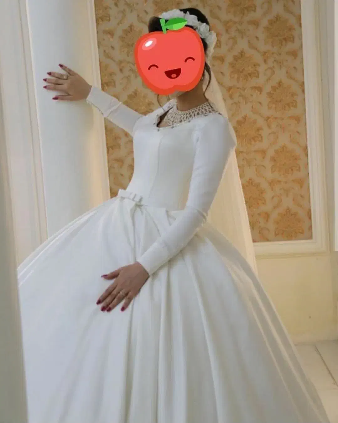 لباس عروس تمام ساتن|لباس|کلاله, |دیوار