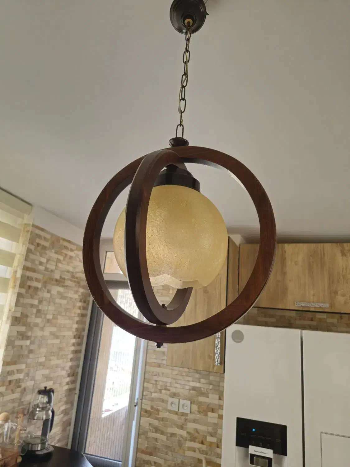 لوستر  چوبی کاملا نو و سالم|لوستر و چراغ آویز|کن, |دیوار