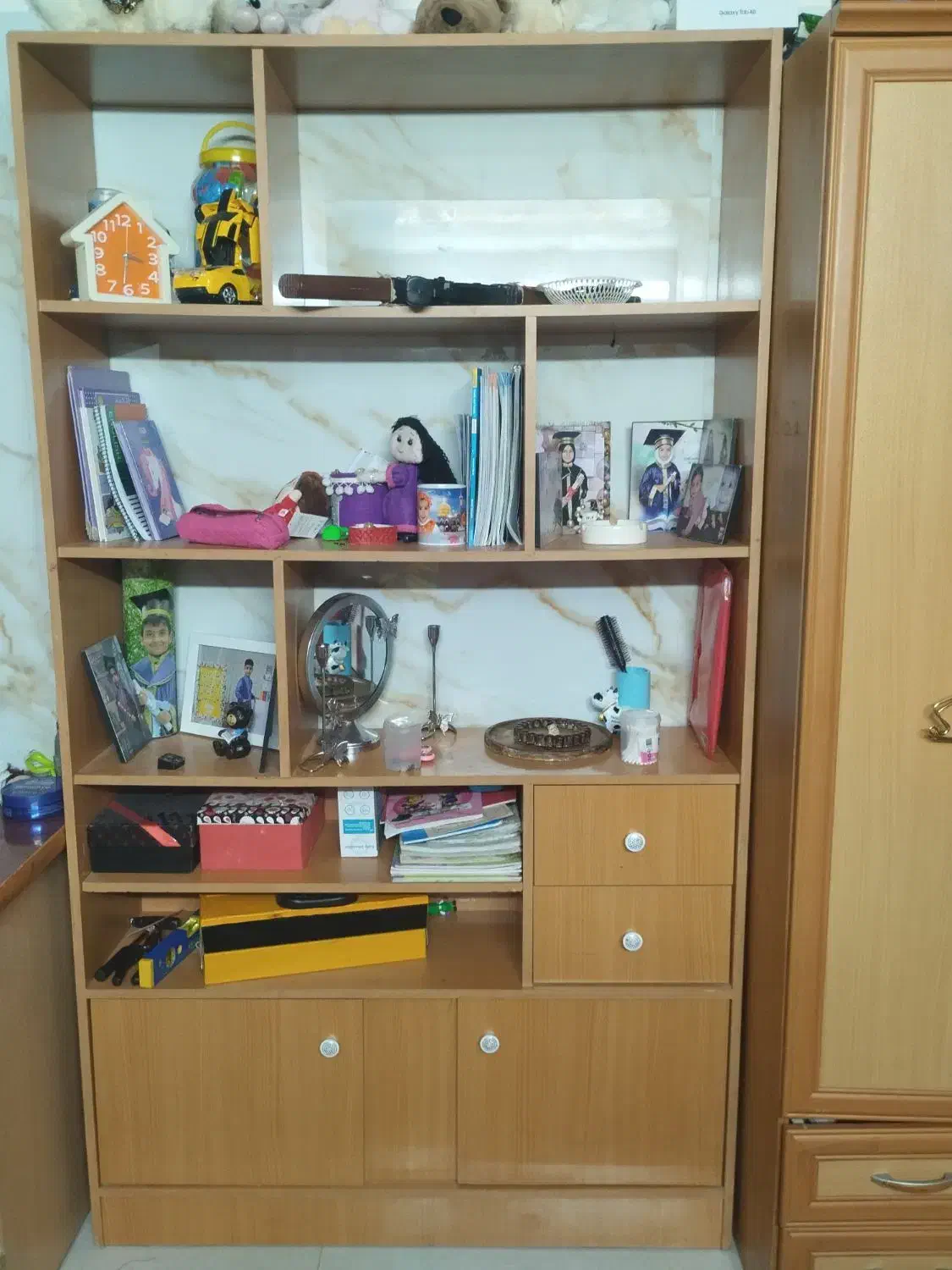کتاب خانه|کتابخانه، شلف، قفسه‌های دیواری|قم, آذر (نکویی)|دیوار