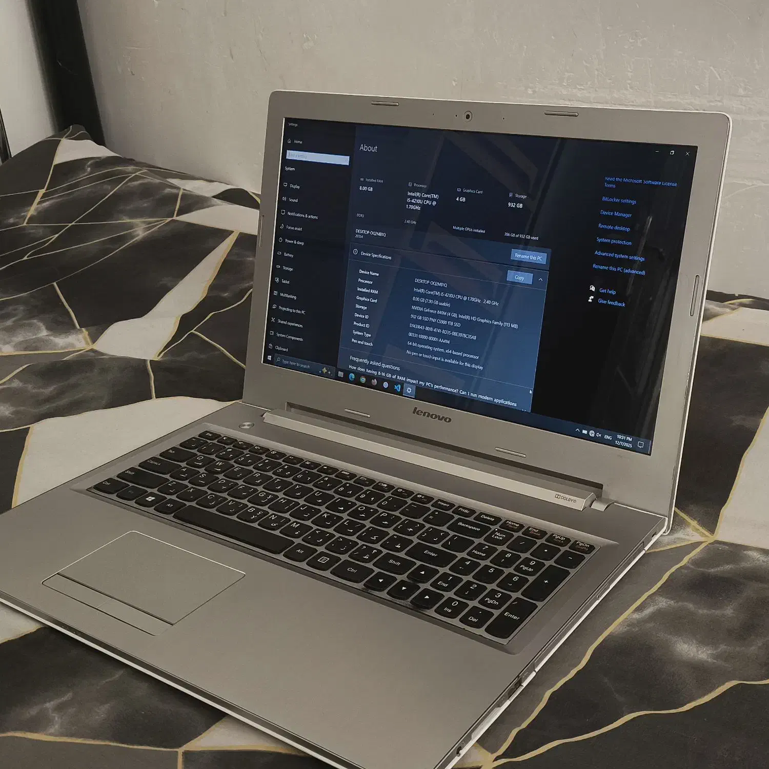 Lenovo. I5. 8Ram. 4Graphics. 1Tssd|رایانه همراه|شیراز, احمدآباد|دیوار