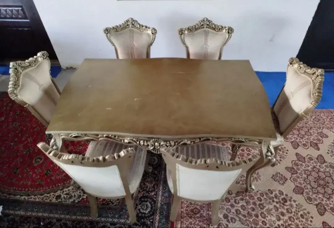 میز و صندلی ناهارخوری 6 نفره سلطنتی|میز و صندلی غذاخوری|رشت, سلیمانداراب|دیوار