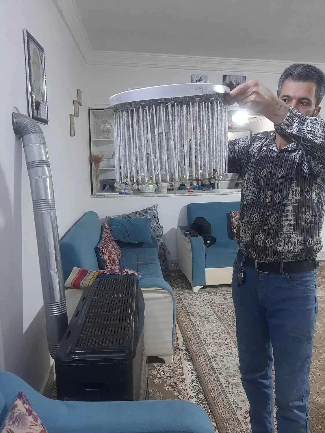 لوستر کار کرده|لوستر و چراغ آویز|مشهد, خواجه ربیع|دیوار