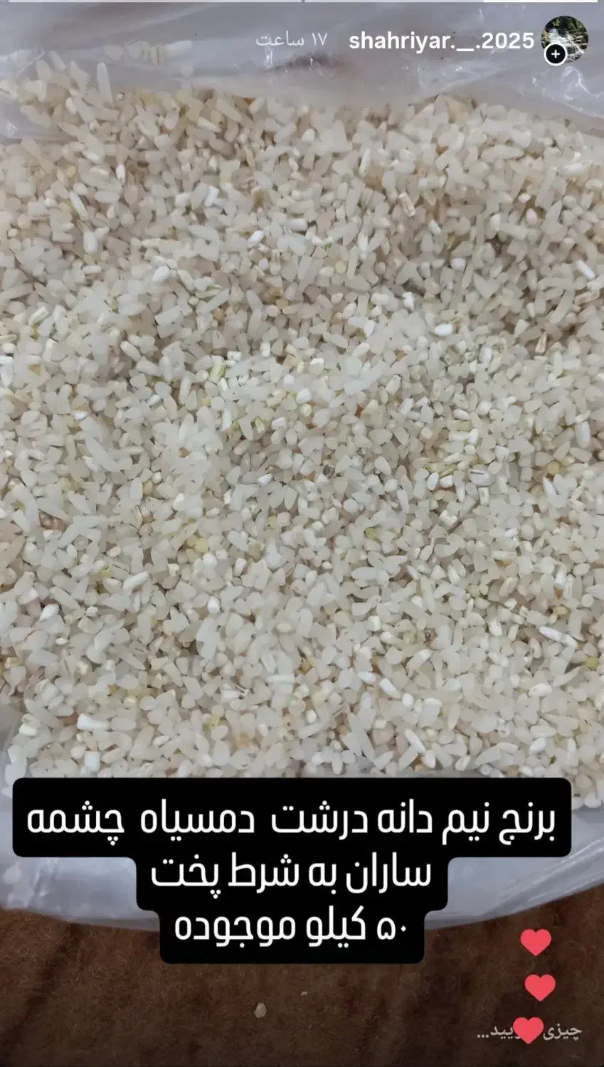 برنج نیم دانه دمسیاه چشمه ساران|عمده‌فروشی|آزادشهر, |دیوار