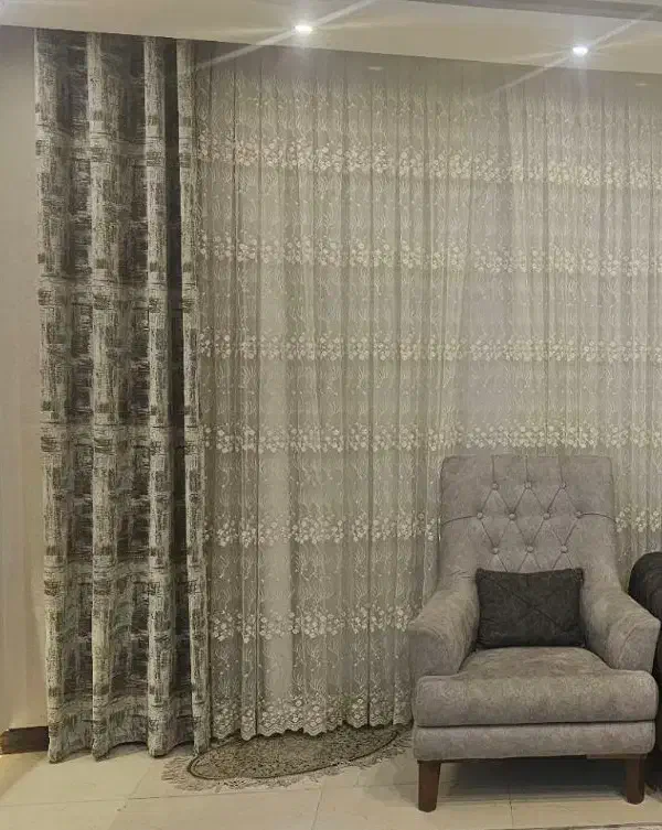 پرده طرح شکوفه سه لایه با ابعاد4×2/60|پرده، رانر، رومیزی|اصفهان, دستگرده|دیوار